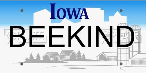 BEEKIND Iowa License Plate