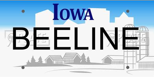 BEELINE Iowa License Plate