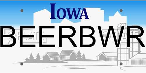 BEERBWR Iowa License Plate
