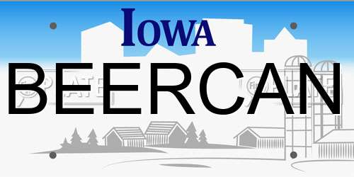 BEERCAN Iowa License Plate