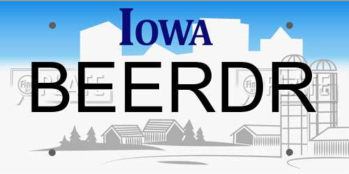 BEERDR Iowa License Plate