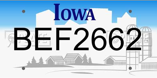 BEF2662 Iowa License Plate