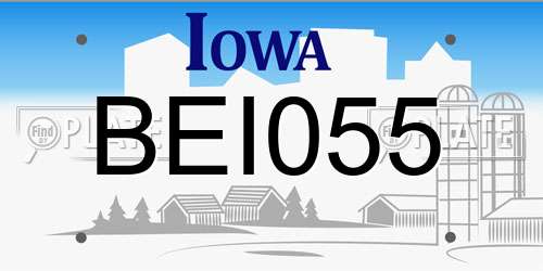 BEI055 Iowa License Plate