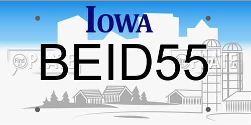 BEID55 Iowa License Plate