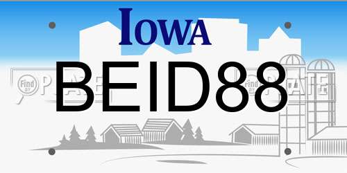 BEID88 Iowa License Plate