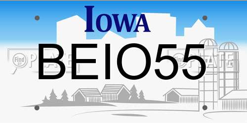 BEIO55 Iowa License Plate