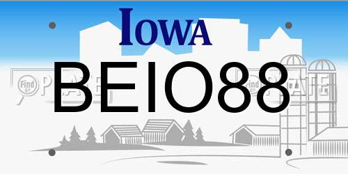 BEIO88 Iowa License Plate