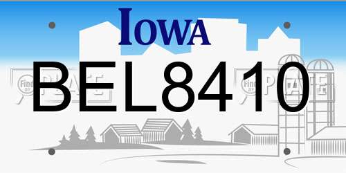 BEL8410 Iowa License Plate