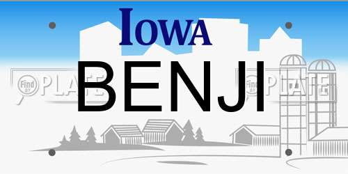 BENJI Iowa License Plate