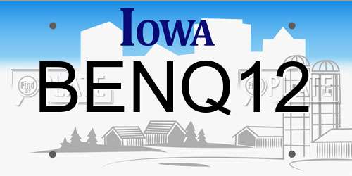 BENQ12 Iowa License Plate