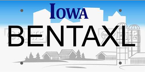 BENTAXL Iowa License Plate