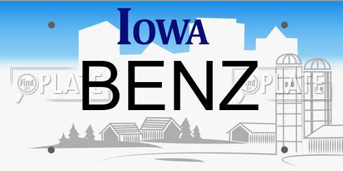 BENZ Iowa License Plate