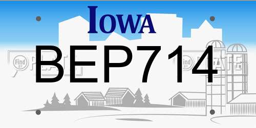 BEP714 Iowa License Plate