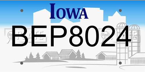 BEP8024 Iowa License Plate