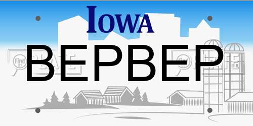 BEPBEP Iowa License Plate