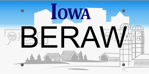 BERAW Iowa License Plate