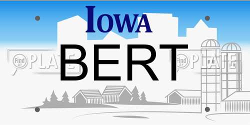 BERT Iowa License Plate