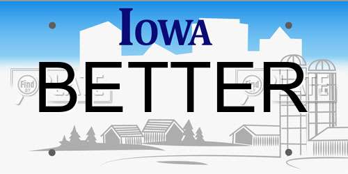 BETTER Iowa License Plate