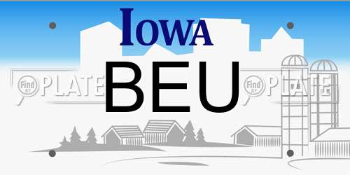 BEU Iowa License Plate