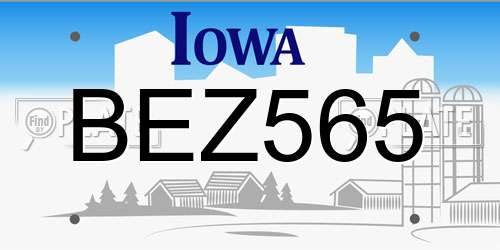 BEZ565 Iowa License Plate