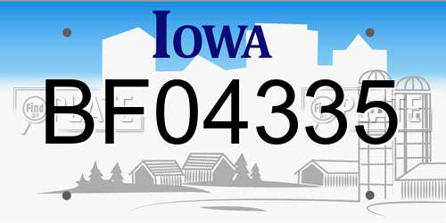 BF04335 Iowa License Plate
