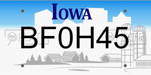 BF0H45 Iowa License Plate