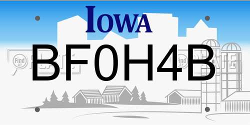 BF0H4B Iowa License Plate