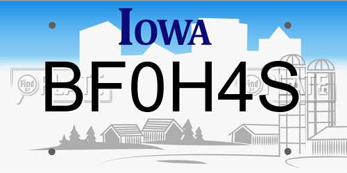 BF0H4S Iowa License Plate