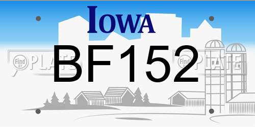 BF152 Iowa License Plate