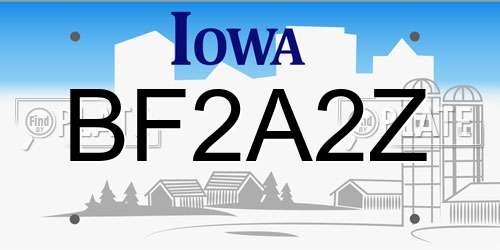 BF2A2Z Iowa License Plate