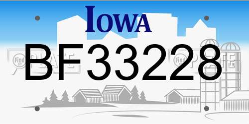 BF33228 Iowa License Plate