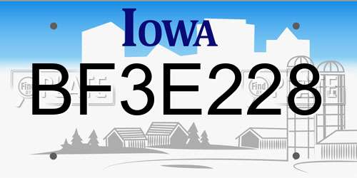 BF3E228 Iowa License Plate