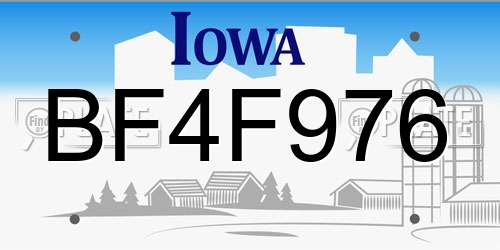 BF4F976 Iowa License Plate