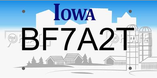 BF7A2T Iowa License Plate
