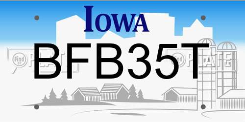 BFB35T Iowa License Plate