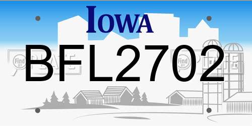 BFL2702 Iowa License Plate