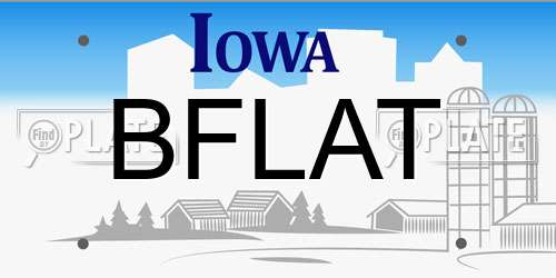 BFLAT Iowa License Plate