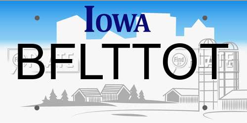 BFLTTOT Iowa License Plate
