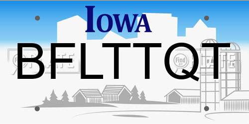 BFLTTQT Iowa License Plate