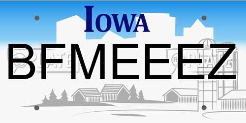 BFMEEEZ Iowa License Plate