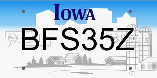 BFS35Z Iowa License Plate