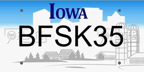 BFSK35 Iowa License Plate