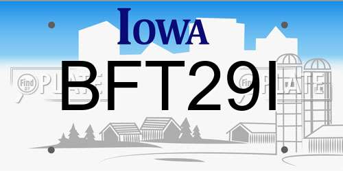 BFT29I Iowa License Plate