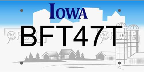 BFT47T Iowa License Plate