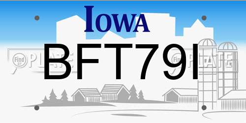 BFT79I Iowa License Plate