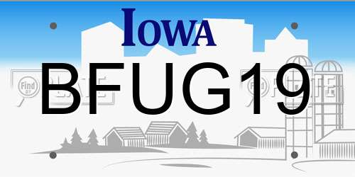 BFUG19 Iowa License Plate