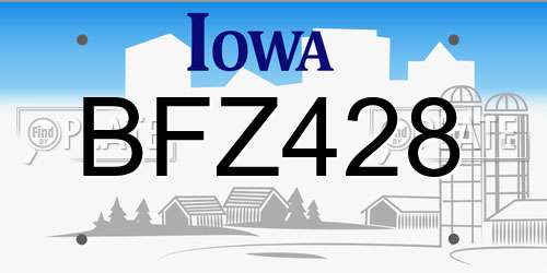 BFZ428 Iowa License Plate
