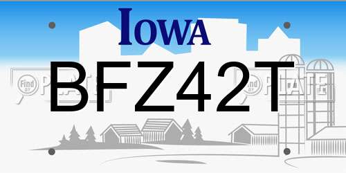 BFZ42T Iowa License Plate