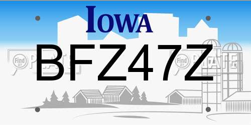 BFZ47Z Iowa License Plate