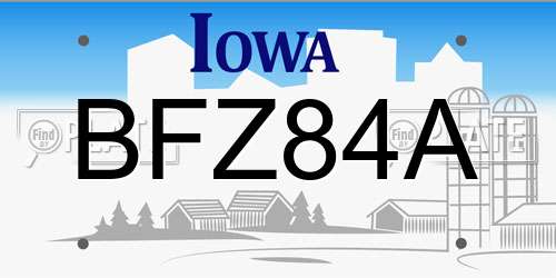 BFZ84A Iowa License Plate